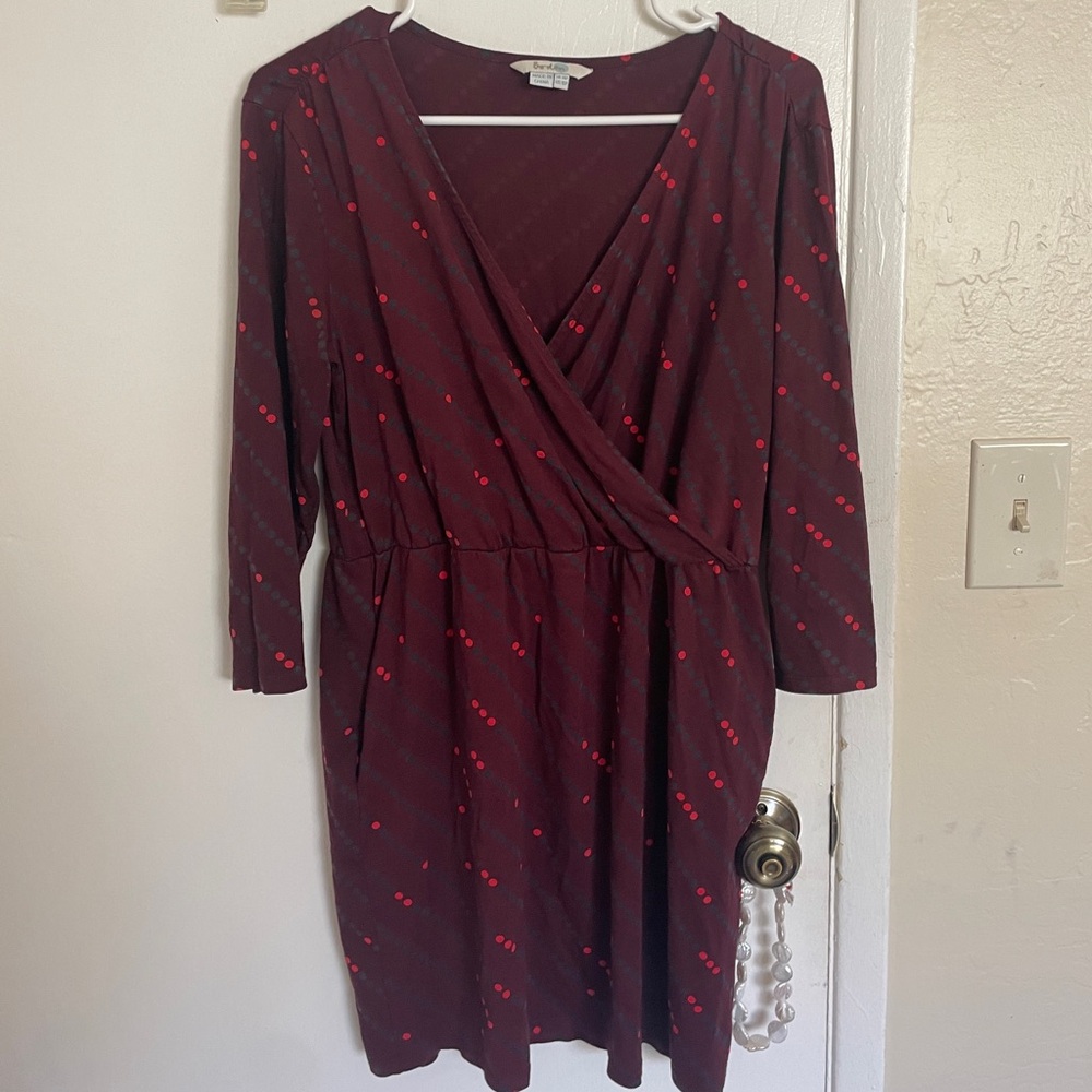 Boden Red Ruched Wrap Sheath Dress